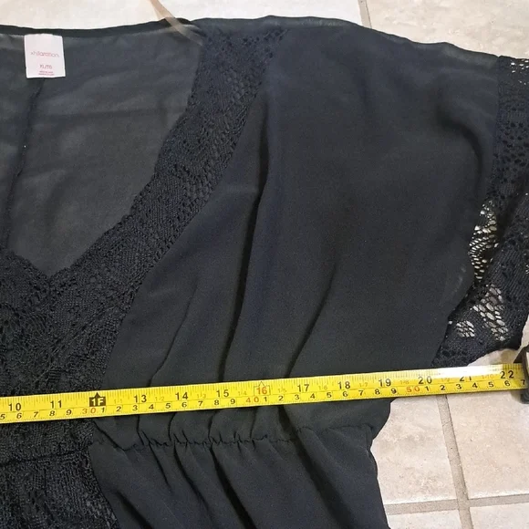 Xhilaration Black Sheer Swimsuit Cover Up, XL - Picture 4 of 6